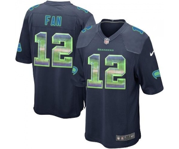 Nike Seahawks #12 Fan Steel Blue Team Color Men's Stitched NFL Limited Strobe Jersey