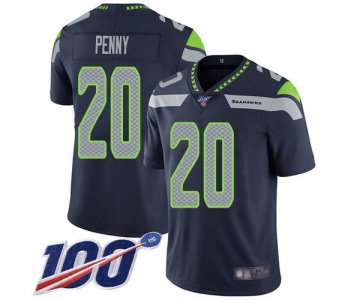 Nike Seahawks #20 Rashaad Penny Steel Blue Team Color Men's Stitched NFL 100th Season Vapor Limited Jersey