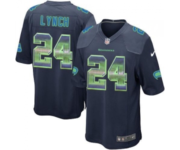 Nike Seahawks #24 Marshawn Lynch Steel Blue Team Color Men's Stitched NFL Limited Strobe Jersey