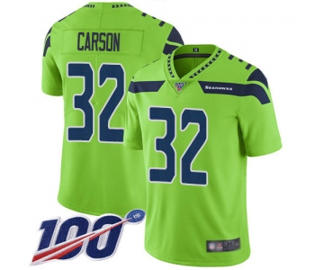Nike Seahawks #32 Chris Carson Green Men's Stitched NFL Limited Rush 100th Season Jersey