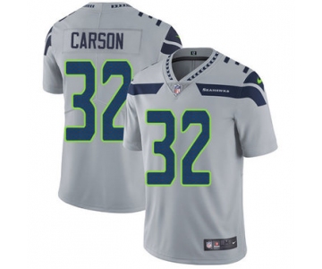 Nike Seahawks 32 Chris Carson Grey Alternate Men's Stitched NFL Vapor Untouchable Limited Jersey
