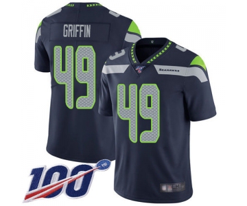 Nike Seahawks #49 Shaquem Griffin Steel Blue Team Color Men's Stitched NFL 100th Season Vapor Limited Jersey