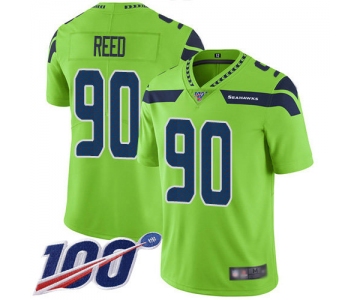 Nike Seahawks #90 Jarran Reed Green Men's Stitched NFL Limited Rush 100th Season Jersey