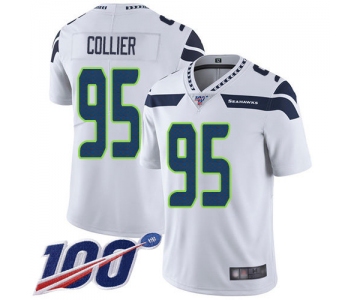 Nike Seahawks #95 L.J. Collier White Men's Stitched NFL 100th Season Vapor Limited Jersey