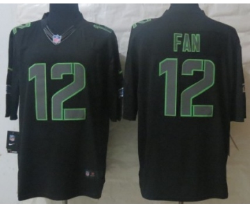 Nike Seattle Seahawks #12 Fan Black Impact Limited Jersey