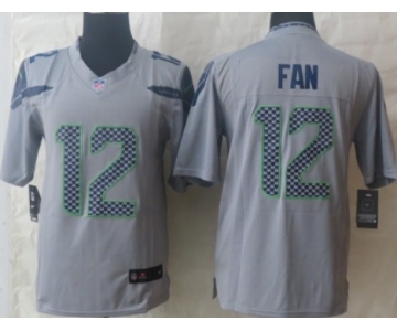 Nike Seattle Seahawks #12 Fan Gray Limited Jersey