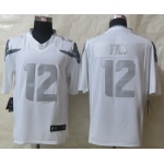 Nike Seattle Seahawks #12 Fan Platinum White Limited Jersey