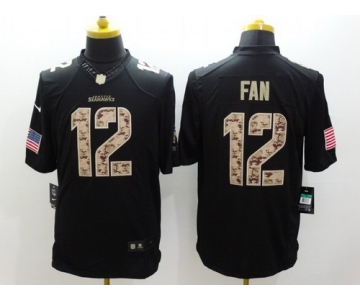 Nike Seattle Seahawks #12 Fan Salute to Service Black Limited Jersey