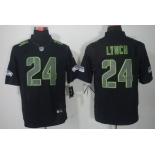 Nike Seattle Seahawks #24 Marshawn Lynch Black Impact Limited Jersey