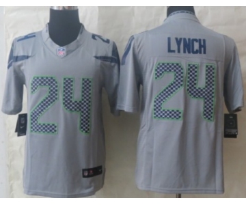 Nike Seattle Seahawks #24 Marshawn Lynch Gray Limited Jersey