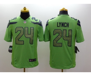 Nike Seattle Seahawks #24 Marshawn Lynch Green Limited Jersey