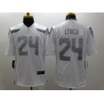 Nike Seattle Seahawks #24 Marshawn Lynch Platinum White Limited Jersey