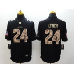 Nike Seattle Seahawks #24 Marshawn Lynch Salute to Service Black Limited Jersey