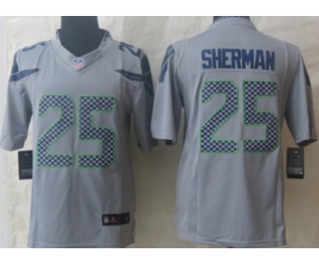 Nike Seattle Seahawks #25 Richard Sherman Gray Limited Jersey