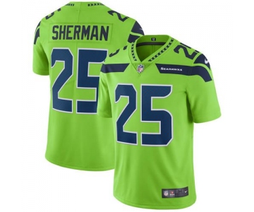 Nike Seattle Seahawks #25 Richard Sherman Green Men's Stitched NFL Limited Rush Jersey