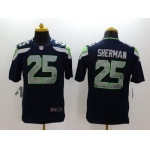 Nike Seattle Seahawks #25 Richard Sherman Navy Blue Limited Jersey