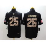 Nike Seattle Seahawks #25 Richard Sherman Salute to Service Black Limited Jersey