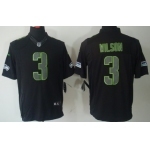 Nike Seattle Seahawks #3 Russell Wilson Black Impact Limited Jersey