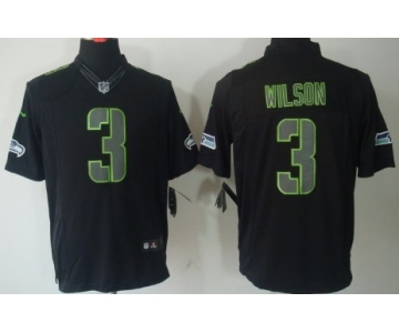 Nike Seattle Seahawks #3 Russell Wilson Black Impact Limited Jersey