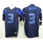 Nike Seattle Seahawks #3 Russell Wilson Drenched Limited Blue Jersey