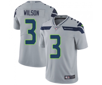 Nike Seattle Seahawks #3 Russell Wilson Grey Alternate Men's Stitched NFL Vapor Untouchable Limited Jersey