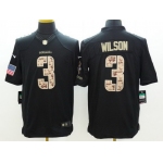 Nike Seattle Seahawks #3 Russell Wilson Salute to Service Black Limited Jersey