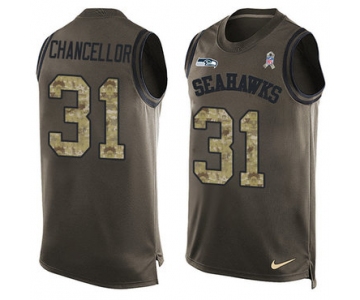 Nike Seattle Seahawks #31 Kam Chancellor Green Men's Stitched NFL Limited Salute To Service Tank Top Jersey