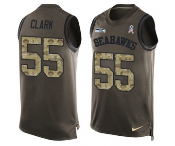 Nike Seattle Seahawks #55 Frank Clark Green Men's Stitched NFL Limited Salute To Service Tank Top Jersey