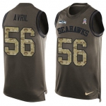 Nike Seattle Seahawks #56 Cliff Avril Green Men's Stitched NFL Limited Salute To Service Tank Top Jersey