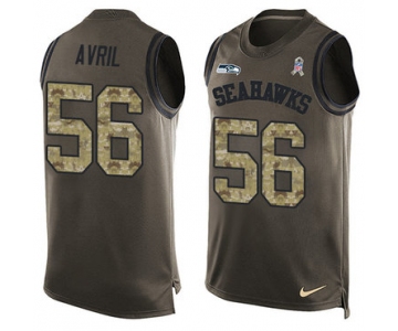 Nike Seattle Seahawks #56 Cliff Avril Green Men's Stitched NFL Limited Salute To Service Tank Top Jersey
