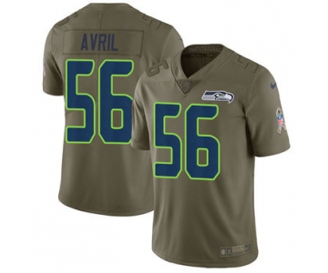Nike Seattle Seahawks #56 Cliff Avril Olive Men's Stitched NFL Limited 2017 Salute to Service Jersey