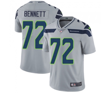 Nike Seattle Seahawks #72 Michael Bennett Grey Alternate Men's Stitched NFL Vapor Untouchable Limited Jersey