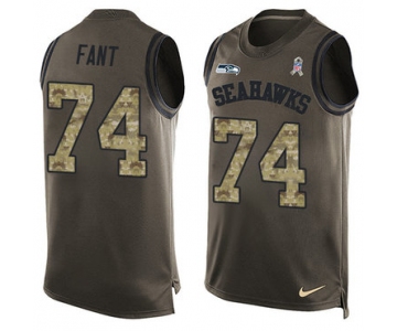 Nike Seattle Seahawks #74 George Fant Green Men's Stitched NFL Limited Salute To Service Tank Top Jersey