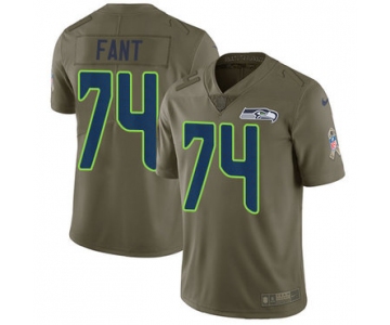 Nike Seattle Seahawks #74 George Fant Olive Men's Stitched NFL Limited 2017 Salute to Service Jersey