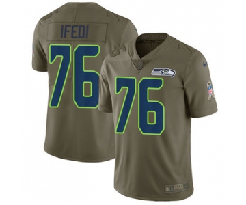 Nike Seattle Seahawks #76 Germain Ifedi Olive Men's Stitched NFL Limited 2017 Salute to Service Jersey