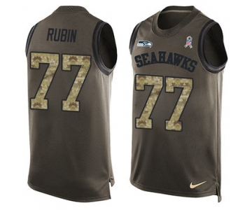 Nike Seattle Seahawks #77 Ahtyba Rubin Green Men's Stitched NFL Limited Salute To Service Tank Top Jersey