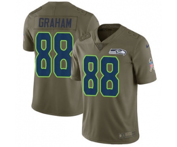 Nike Seattle Seahawks #88 Jimmy Graham Olive Men's Stitched NFL Limited 2017 Salute to Service Jersey