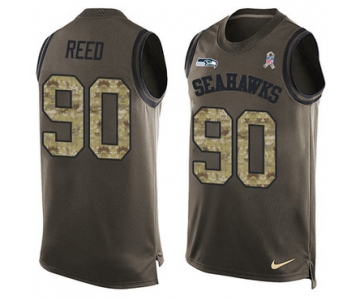 Nike Seattle Seahawks #90 Jarran Reed Green Men's Stitched NFL Limited Salute To Service Tank Top Jersey