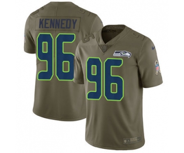 Nike Seattle Seahawks #96 Cortez Kennedy Olive Men's Stitched NFL Limited 2017 Salute to Service Jersey