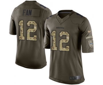 Seahawks #12 Fan Green Men's Stitched Football Limited 2015 Salute To Service Jersey