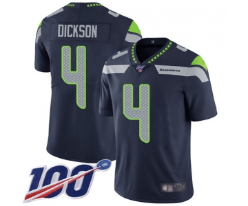 Seahawks #4 Michael Dickson Steel Blue Team Color Men's Stitched Football 100th Season Vapor Limited Jersey