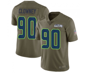 Seahawks #90 Jadeveon Clowney Olive Men's Stitched Football Limited 2017 Salute to Service Jersey