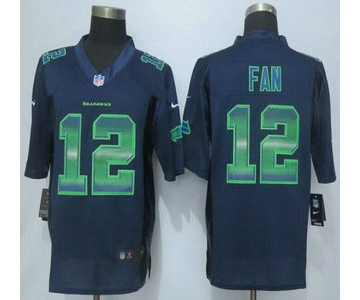 Seattle Seahawks #12 Fan Navy Blue Strobe 2015 NFL Nike Fashion Jersey