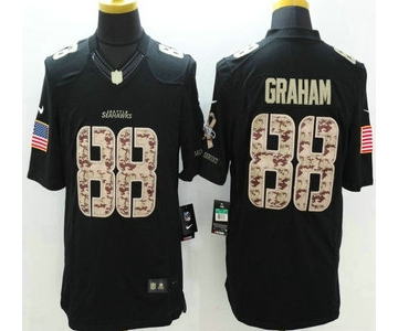 Seattle Seahawks #88 Jimmy Graham Nike Salute to Service Nike Black Limited Jersey