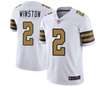 Men's New Orleans Saints #2 Jameis Winston White Color Rush Jersey