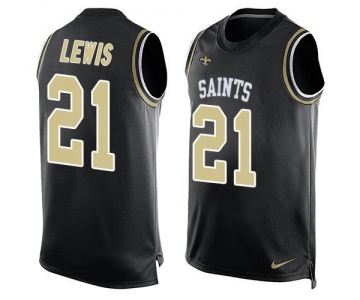 Men's New Orleans Saints #21 Keenan Lewis Black Hot Pressing Player Name & Number Nike NFL Tank Top Jersey
