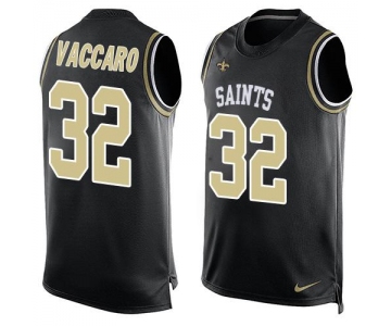 Men's New Orleans Saints #32 Kenny Vaccaro Black Hot Pressing Player Name & Number Nike NFL Tank Top Jersey