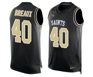 Men's New Orleans Saints #40 Delvin Breaux Black Hot Pressing Player Name & Number Nike NFL Tank Top Jersey