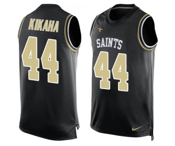 Men's New Orleans Saints #44 Hau'oli Kikaha Black Hot Pressing Player Name & Number Nike NFL Tank Top Jersey