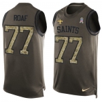 Men's New Orleans Saints #77 Willie Roaf Green Salute to Service Hot Pressing Player Name & Number Nike NFL Tank Top Jersey